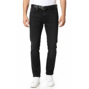 Levis Jeans Mens 34x32 Lot 514 Big E Leather Tab Premium Black Denim